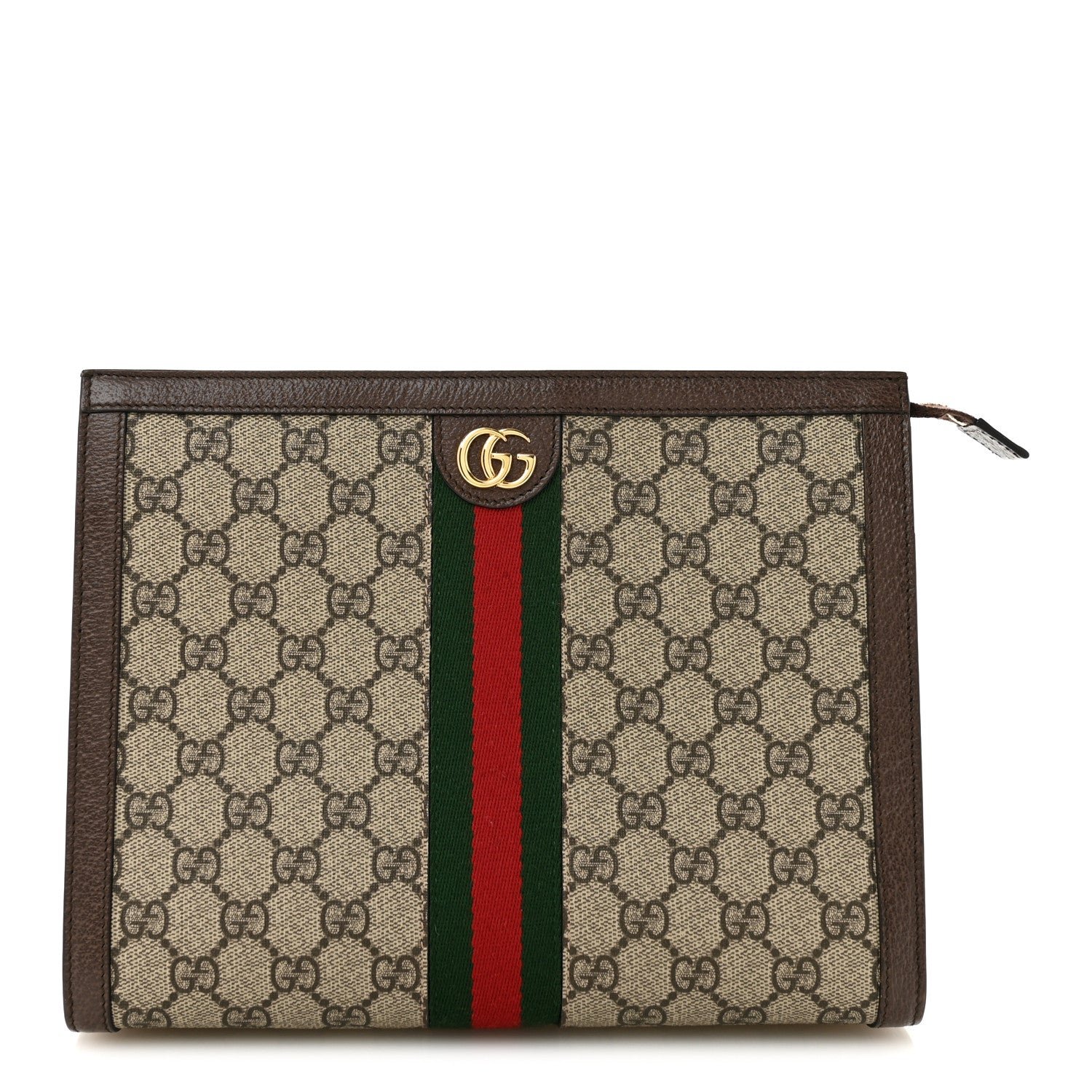 Gucci GG Supreme Monogram Web Ophidia Pouch Brown