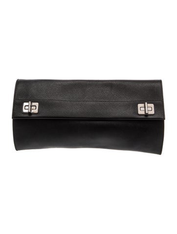 Saffiano Leather Clutch