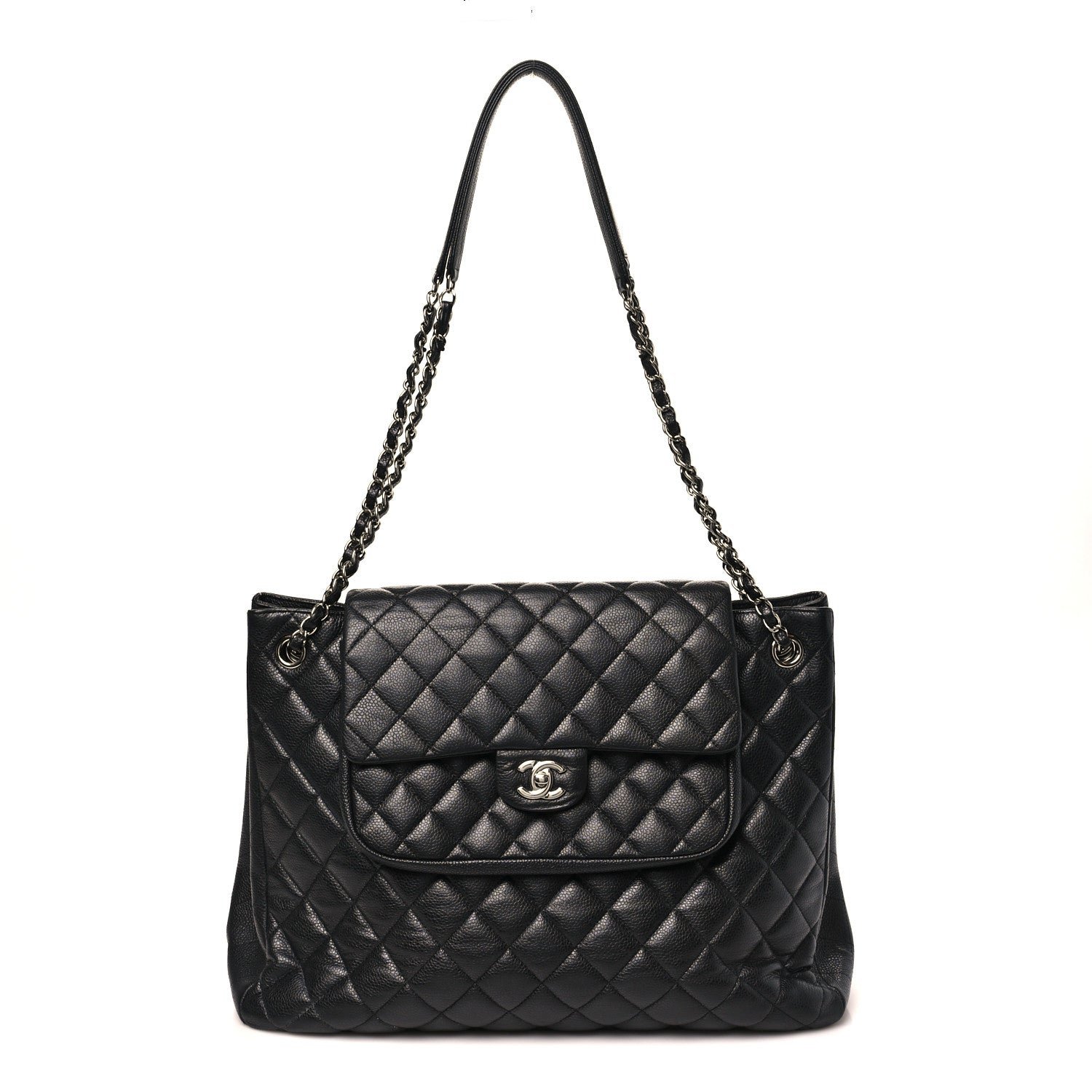 Chanel Caviar Quilted Flap Tote Black