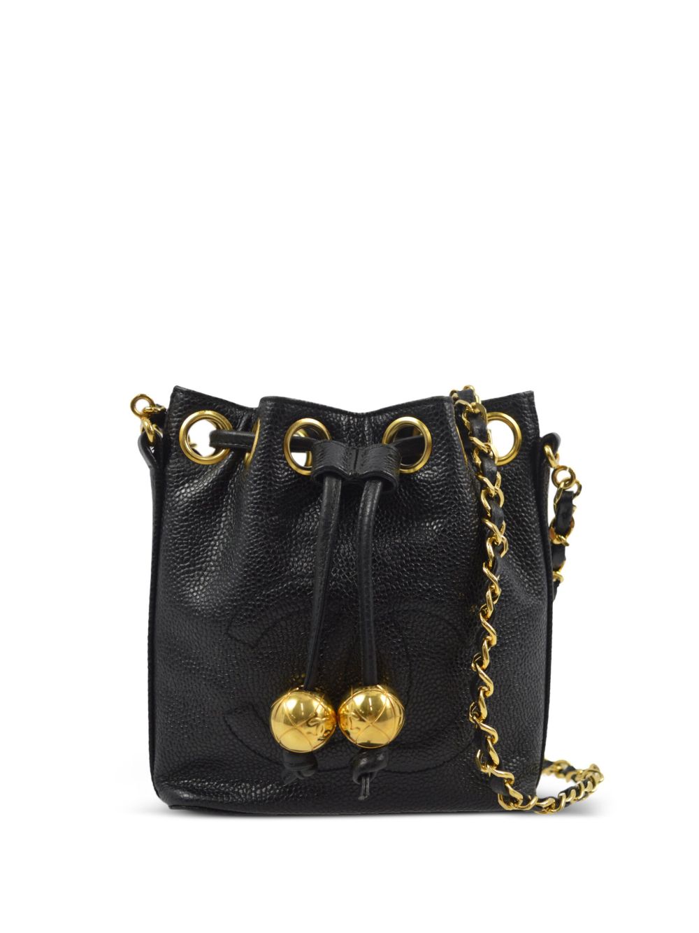 1990-2000 CC stitch drawstring bucket shoulder bag