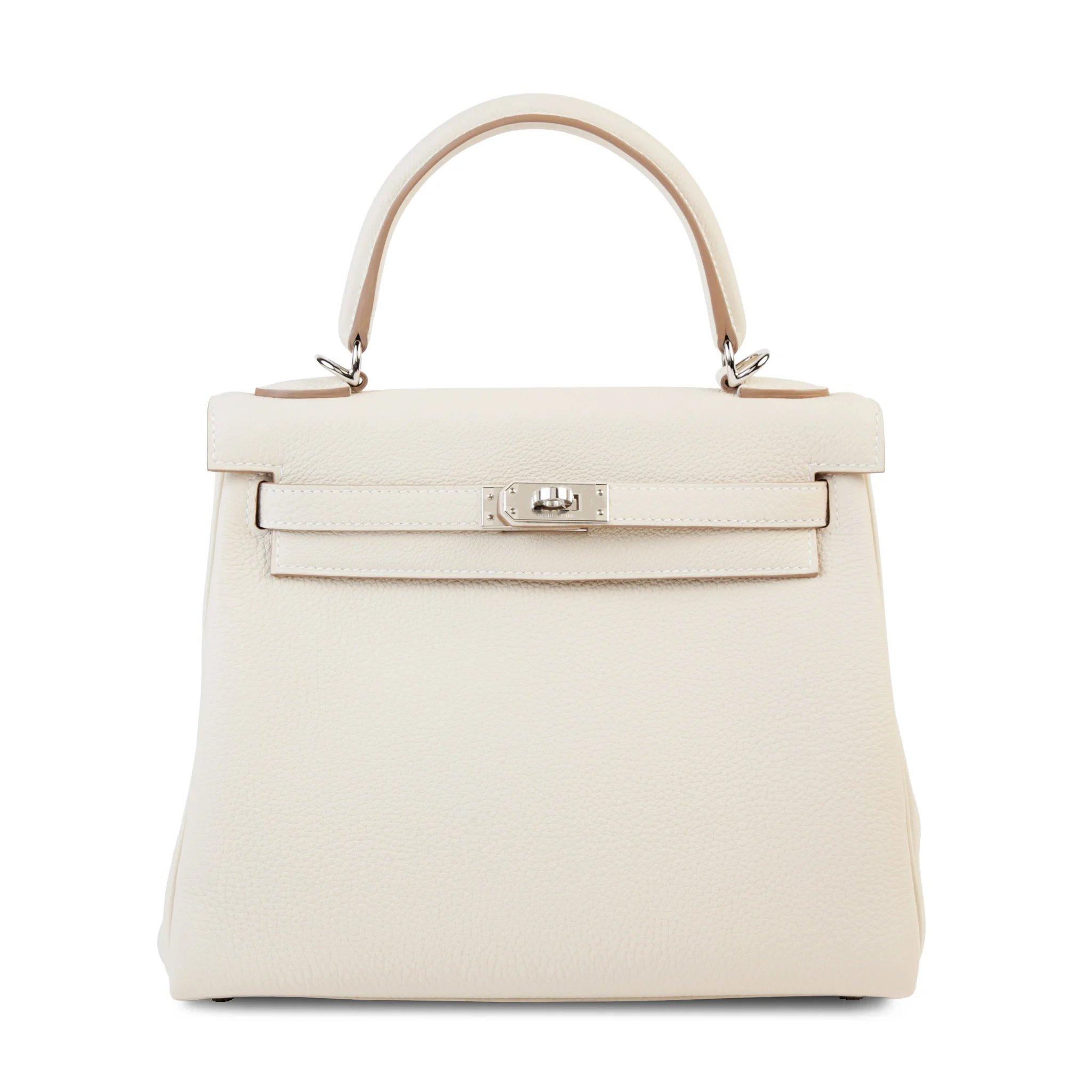 Brand New ( Rank N ) HERMÈS Kelly 25 Craie (10) Togo Palladium hardware G (2026)