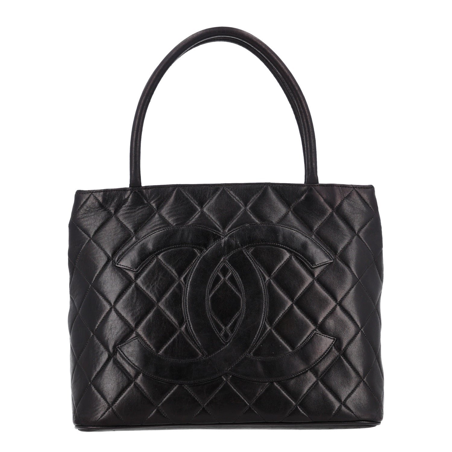 Chanel Lambskin Quilted Medallion Tote Black