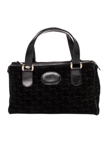 Suede Top Handle Bag Vintage