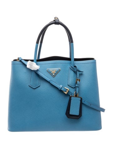 Prada Saffiano Cuir Leather Double Bag Medium