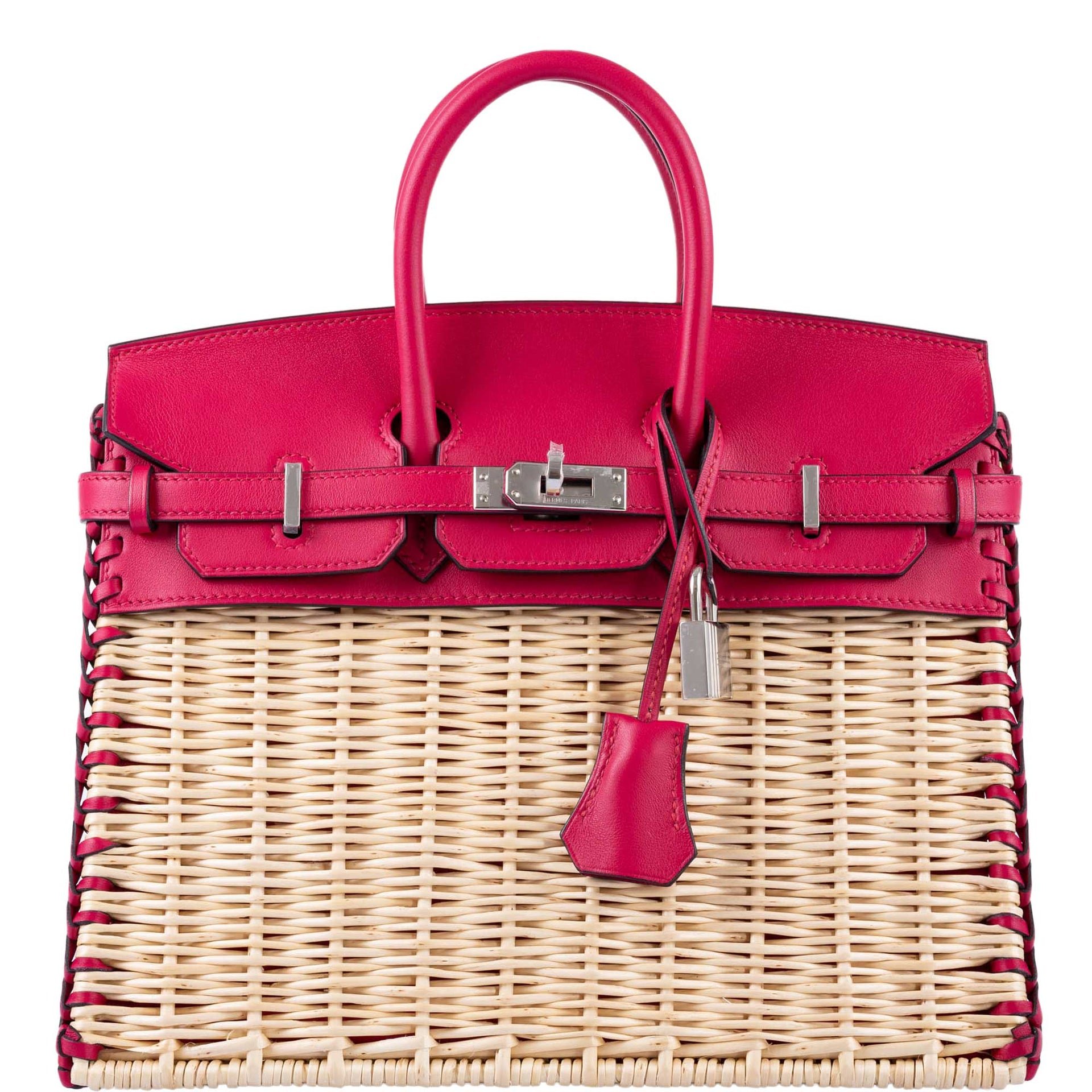 Hermes Hermès Birkin 25 Picnic Framboise Osier Wicker Swift Palladium Hardware