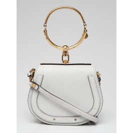 Chloe Chloe Grey Leather/Suede Small Nile Bracelet Bag