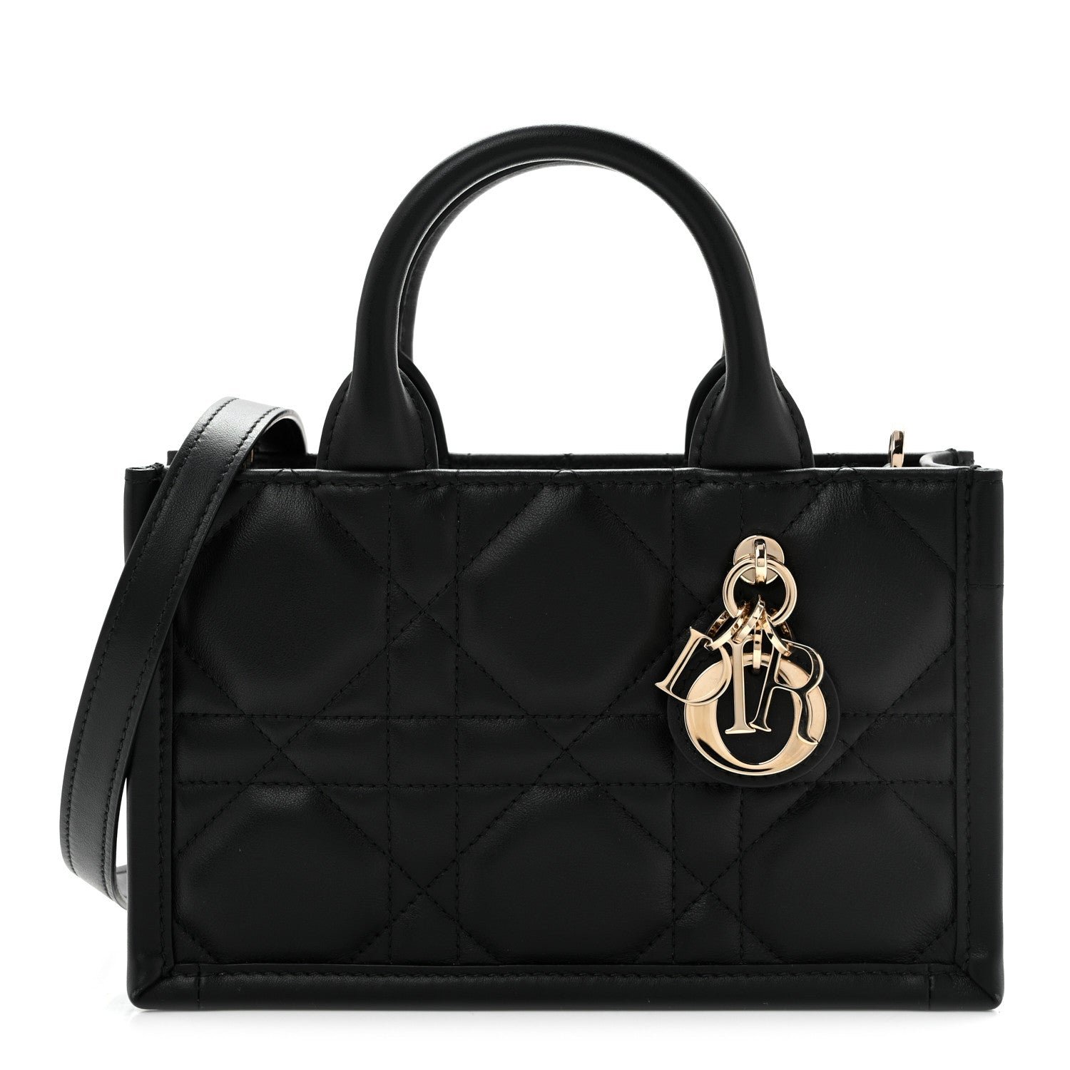 Christian Dior Calfskin Macrocannage Mini Book Tote Black
