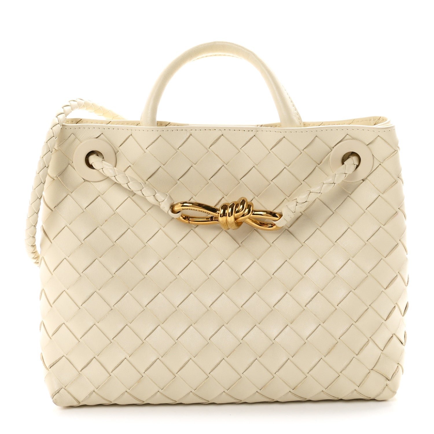 Bottega Veneta Nappa Intrecciato Small Andiamo Shoulder Bag Sea Salt