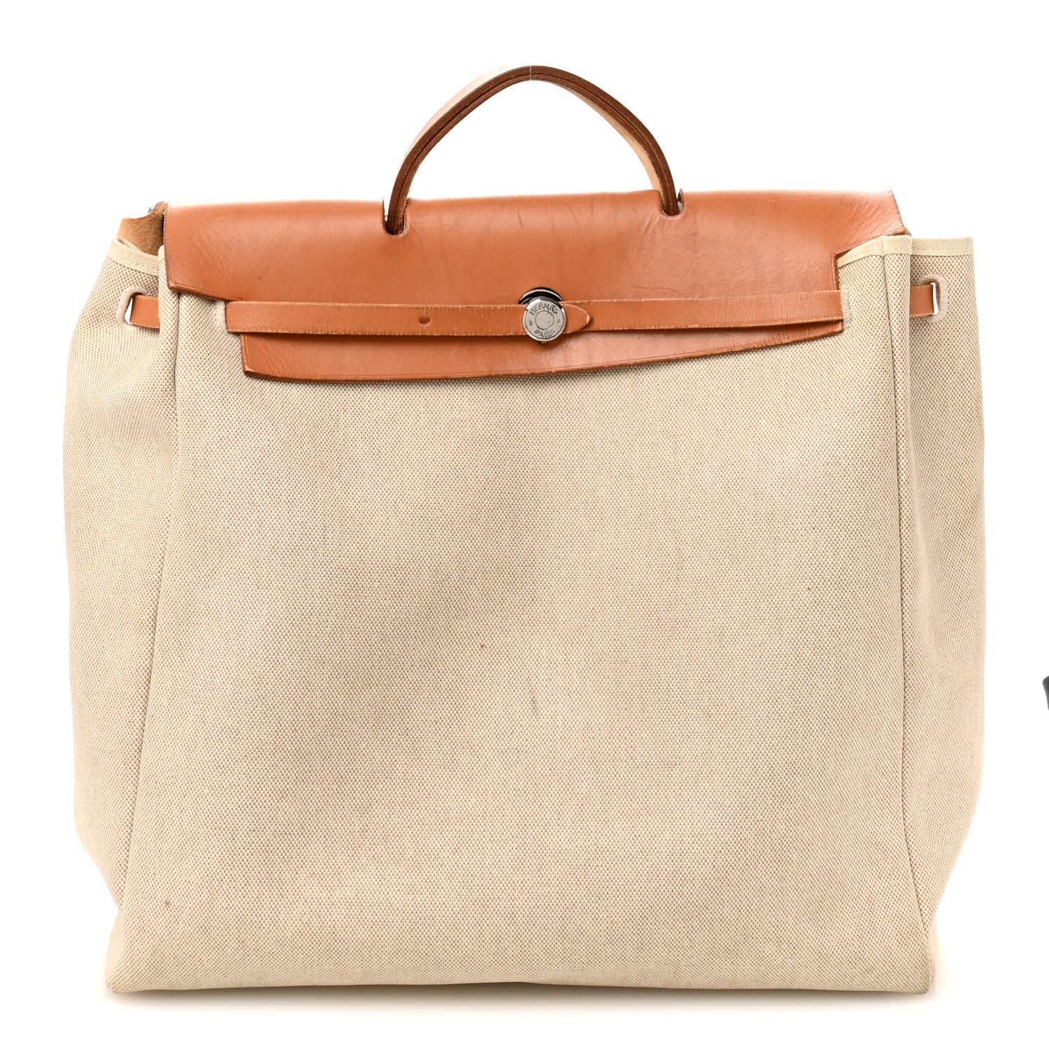 Hermes Hermes Toile Vache Calfskin Herbag 39 MM Natural