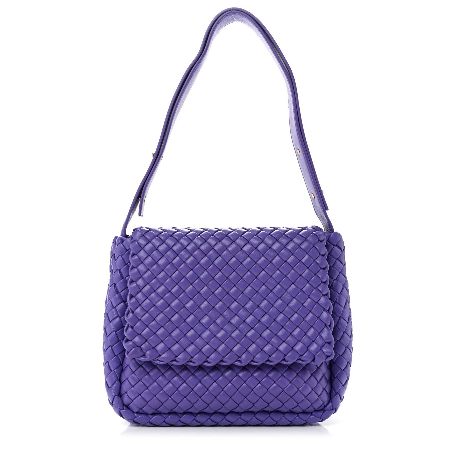 Bottega Veneta Nappa Intrecciato Small Cobble Messenger Bag Lavender