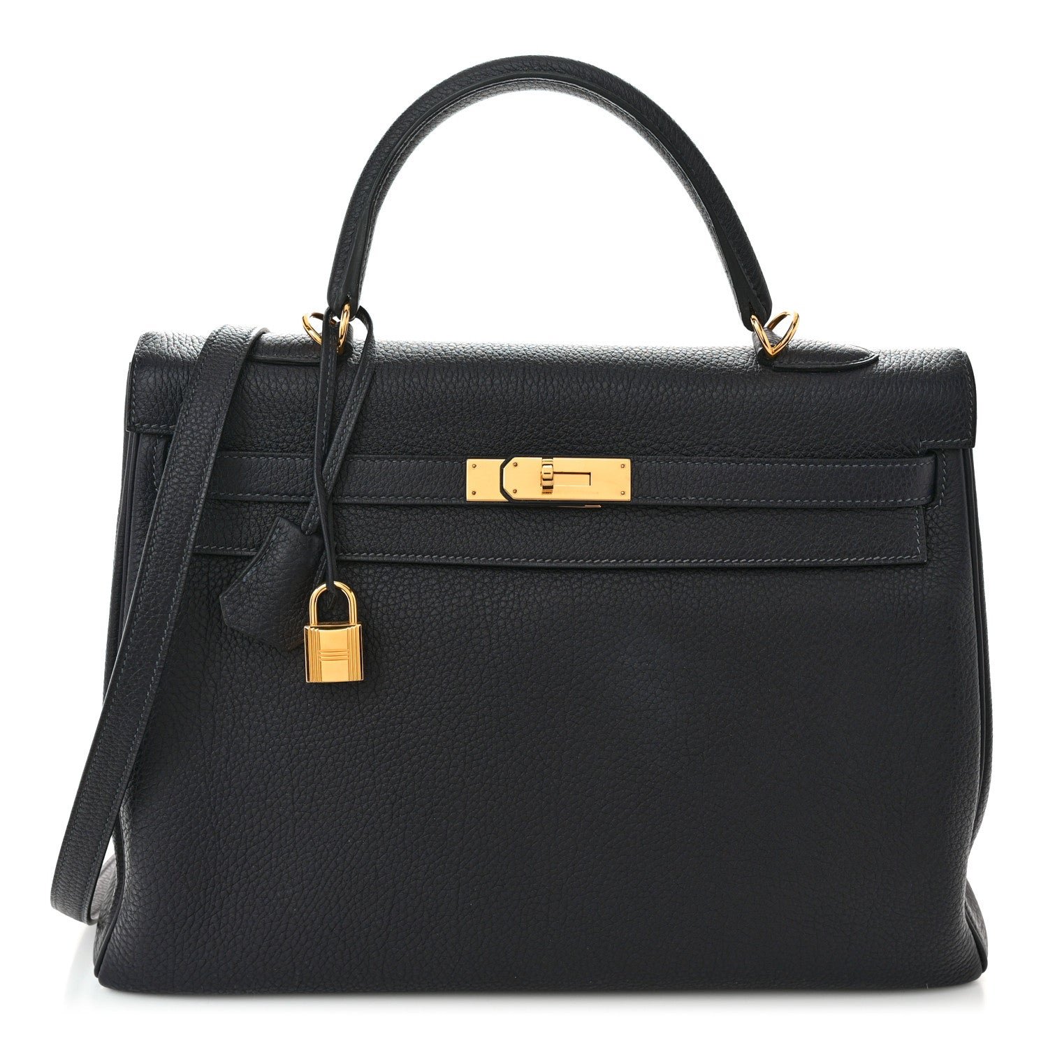 Hermes Togo Kelly Retourne 35 Bleu Indigo