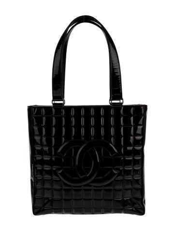 Chanel Patent Chocolate Bar Tote