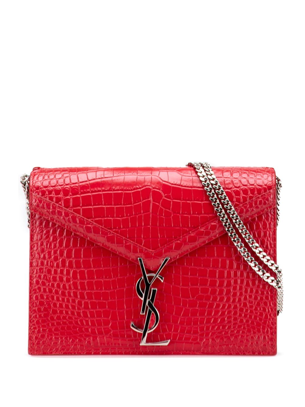 2019 Croc Embossed Leather Monogram Cassandra Clasp Bag crossbody bag