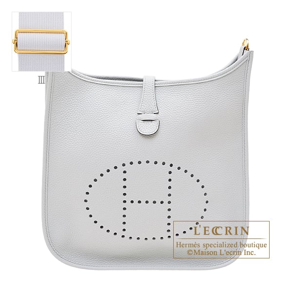 Hermes Evelyne 3 bag PM Blue pale Clemence leather Gold hardware