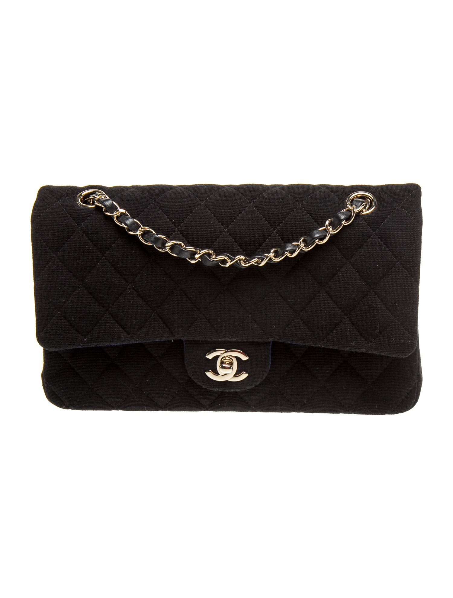 Quilted Jersey Classic Medium Double Flap Bag