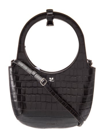 Courreges Embossed Leather Top Handle Bag
