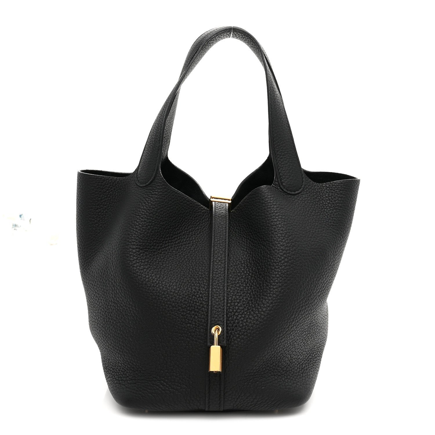 Hermes Taurillon Clemence Picotin Lock 22 MM Black