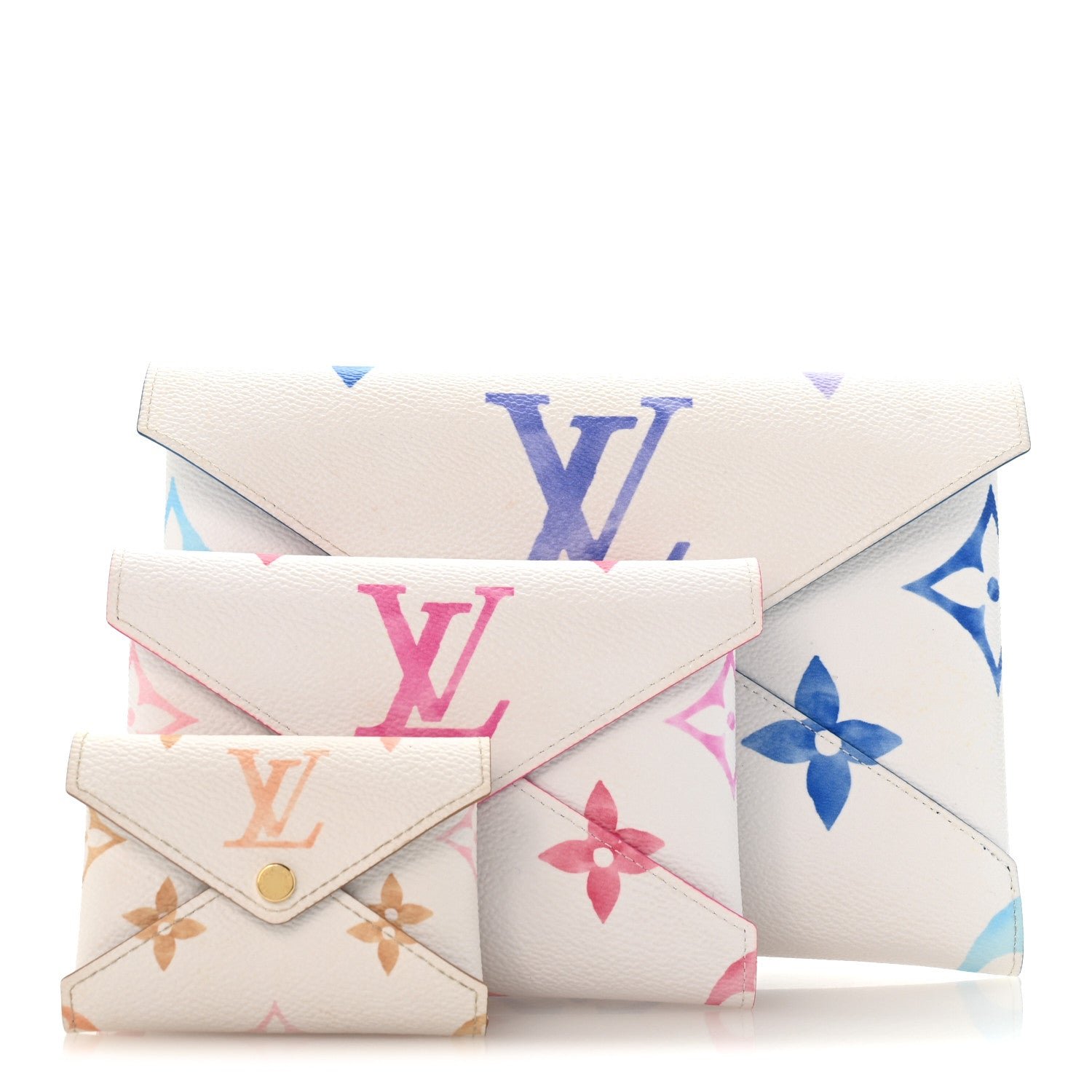 Louis Vuitton Monogram Giant By The Pool Kirigami Pochette Set Blue Rose Beige