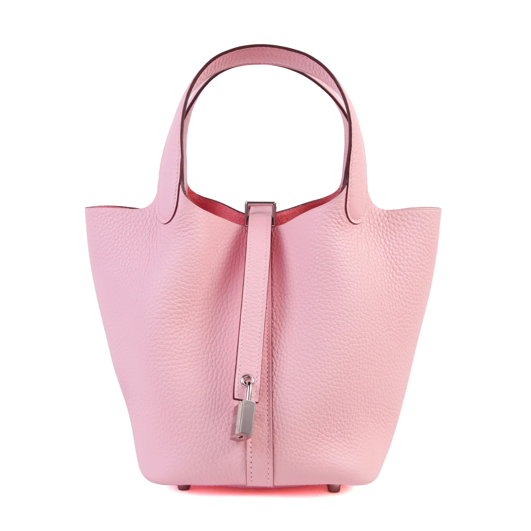 Brand New ( Rank N ) HERMÈS Picotin Lock PM Rose Sakura (3Q) Clemence Palladium hardware K (2025)