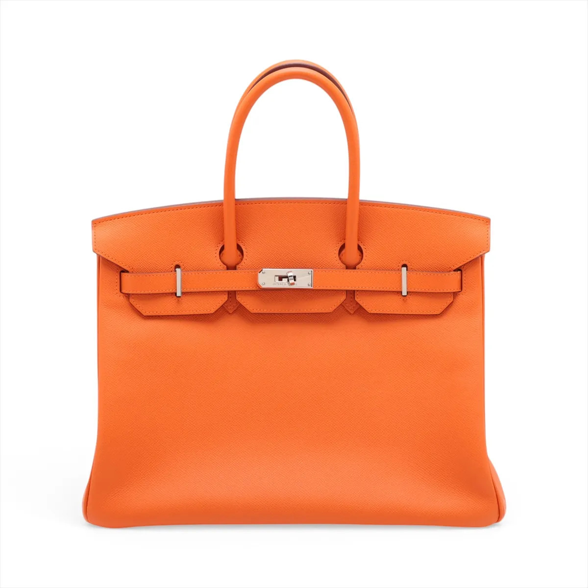 Hermès Birkin 35 Le Tournay Veau Epsom Orange Silver Metal Fittings