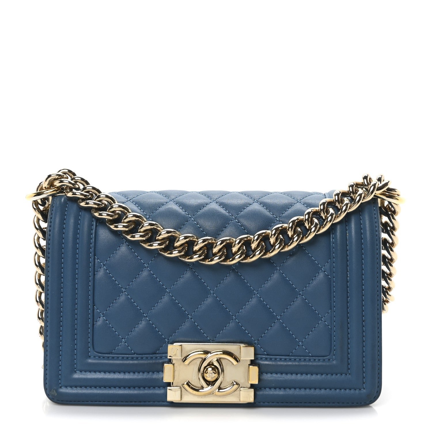 Chanel Lambskin Quilted Small Boy Flap Blue