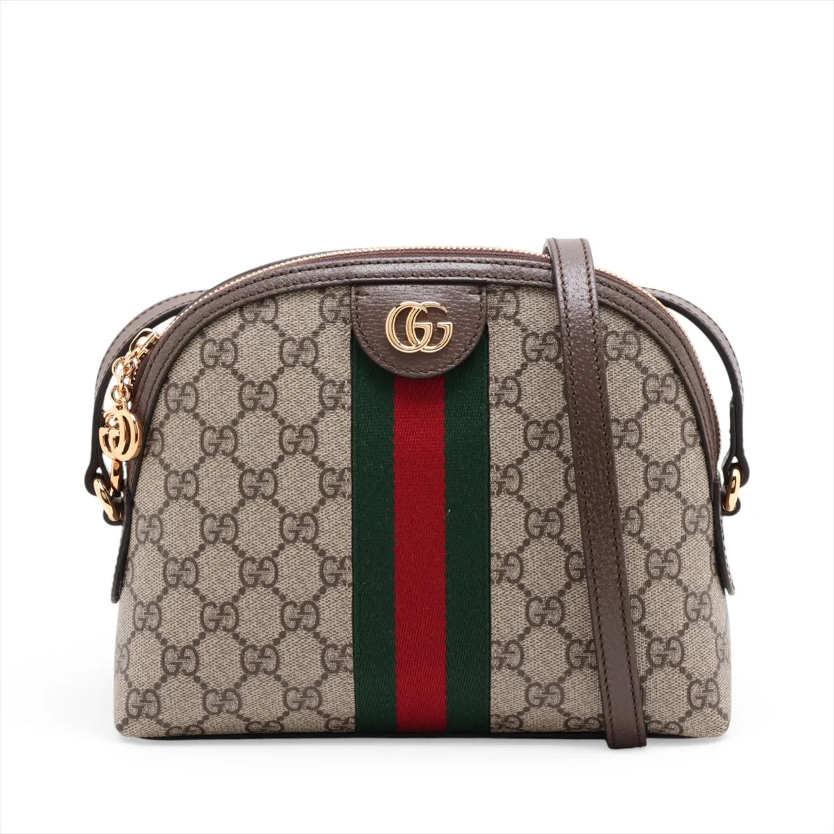 Gucci GG Supreme Ophidia 499621 PVC & leather Shoulder bag Beige×Brown