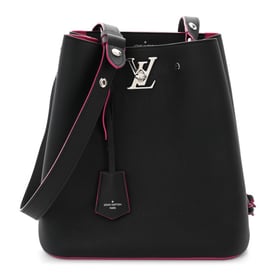 Louis Vuitton Calfskin Lockme Bucket Black