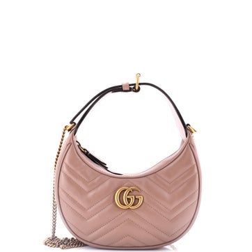 Gucci Leather Marmont Half Moon Hobo