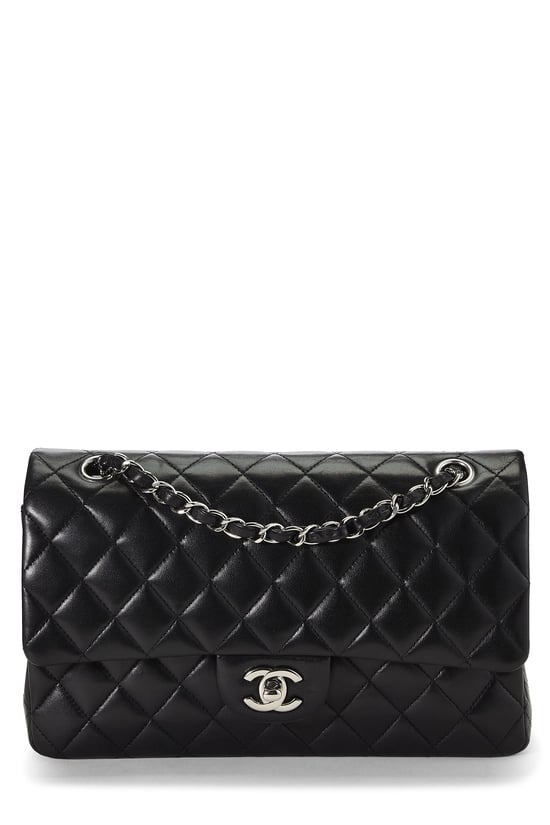Black Quilted Lambskin Classic Double Flap Medium