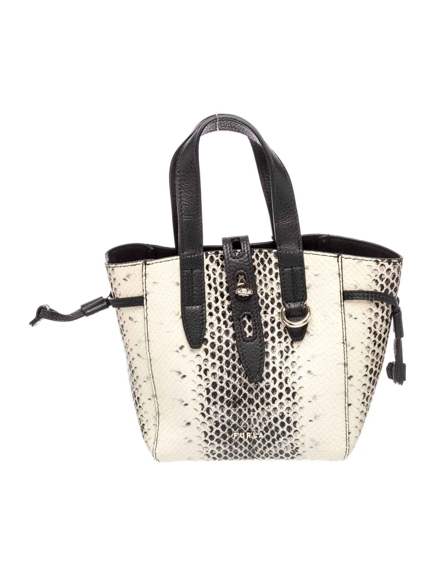 Snakeskin Top Handle Bag