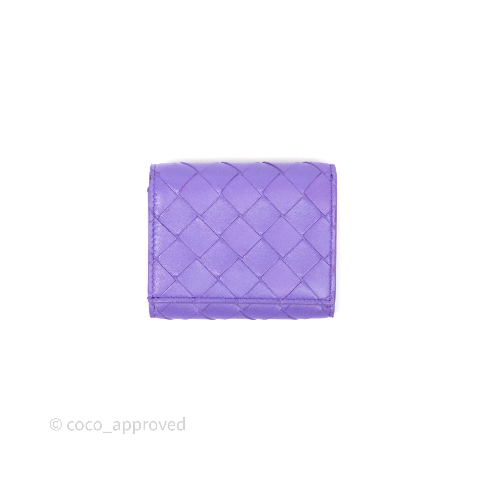 Bottega Veneta Bottega Veneta Purple Small Intrecciato Tri-Fold Zip Wallet
