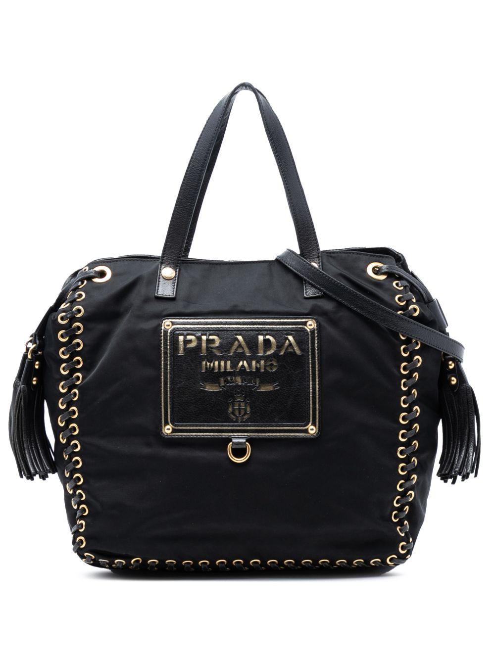 2010-2026 Tessuto Whipstitched Logo Oro Tassel satchel