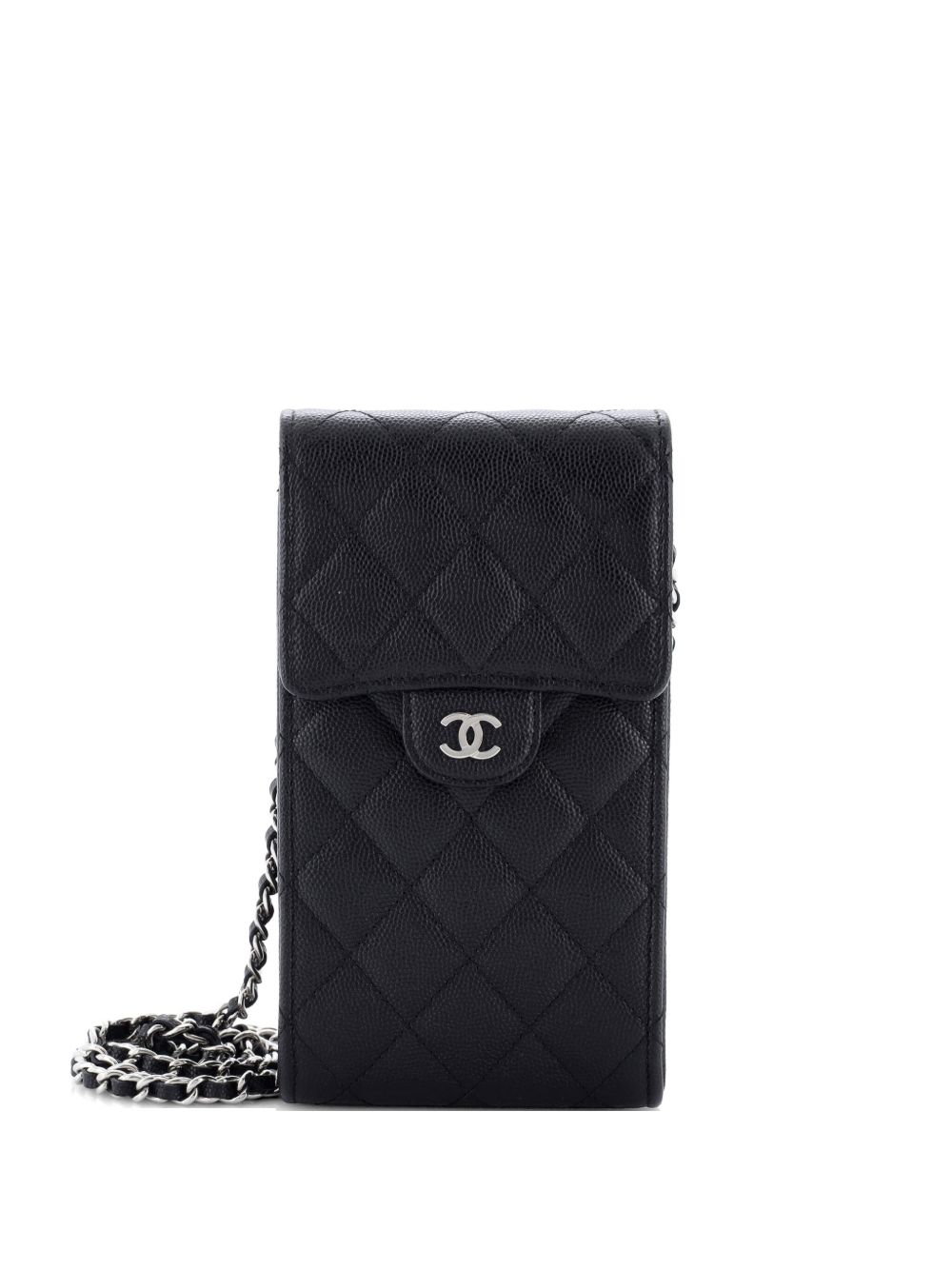 CC Flap Phone Holder Crossbody Bag Quilted Caviar clutch bag