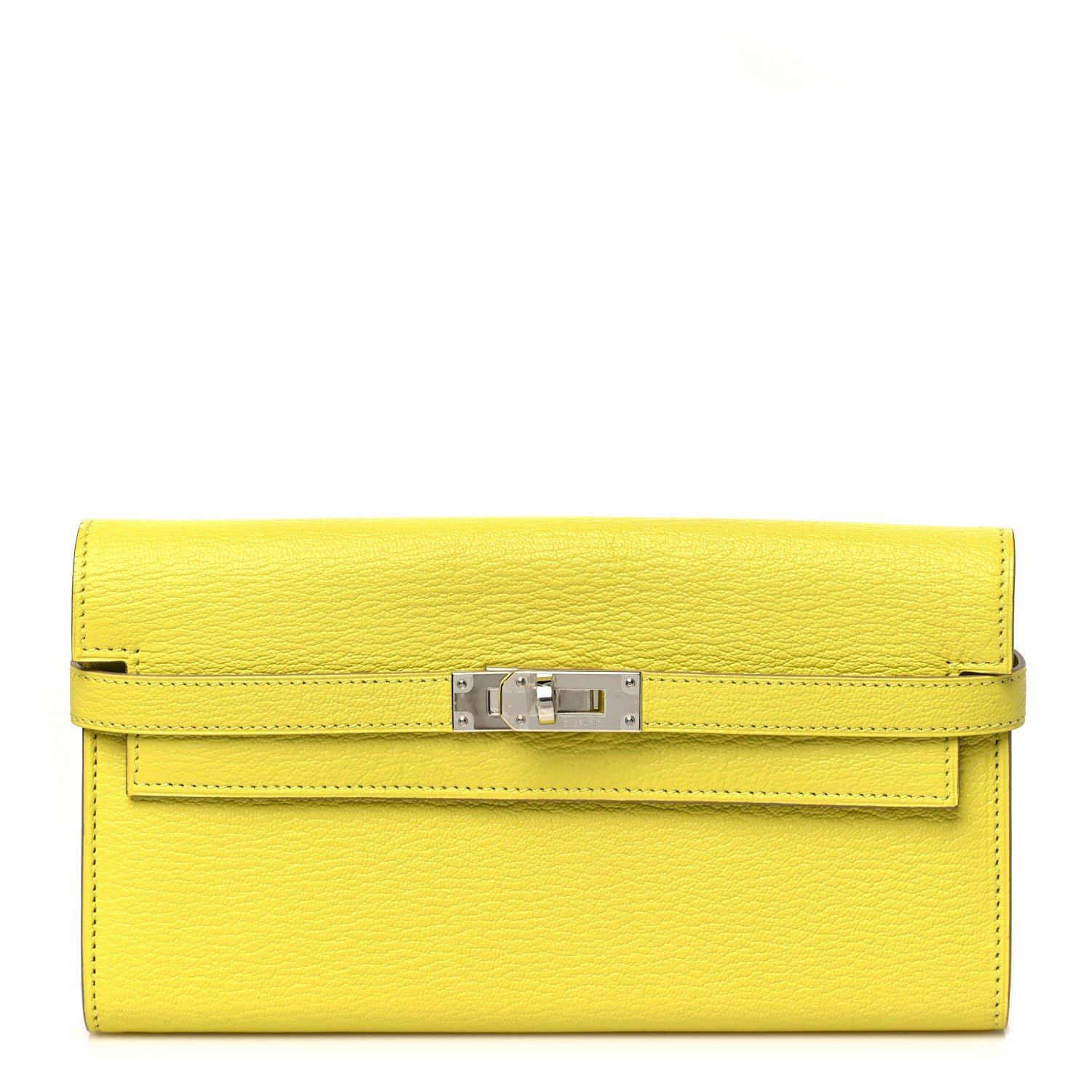 Hermes Chevre Mysore Kelly Longue Wallet Lime