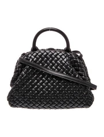 Intrecciato Leather Handle Bag Small