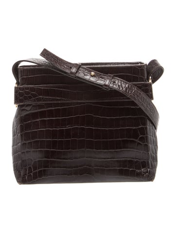 Salvatore Ferragamo Embossed Leather Messenger Bag
