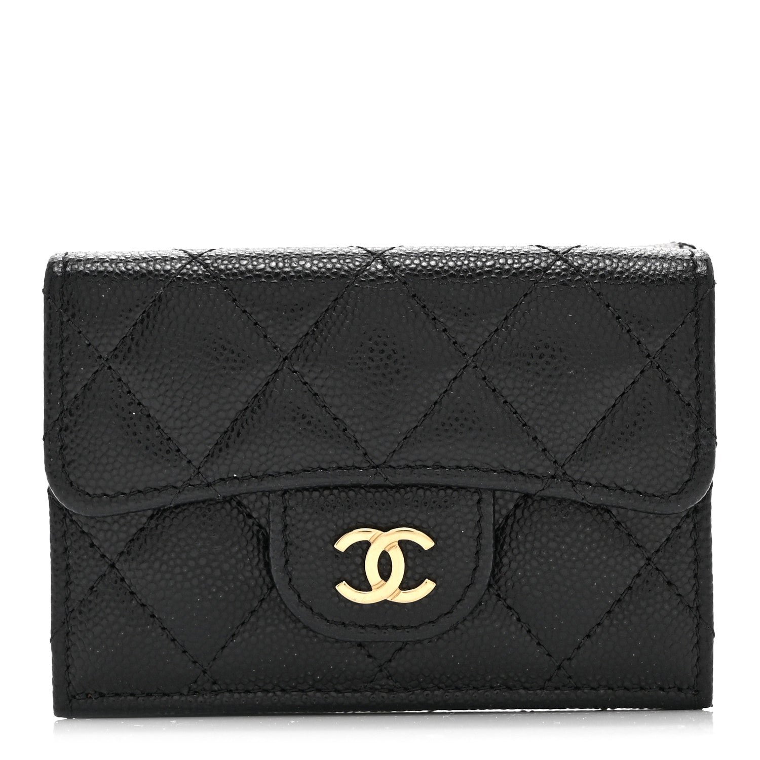 Chanel Caviar Quilted Double Flap Wallet Black