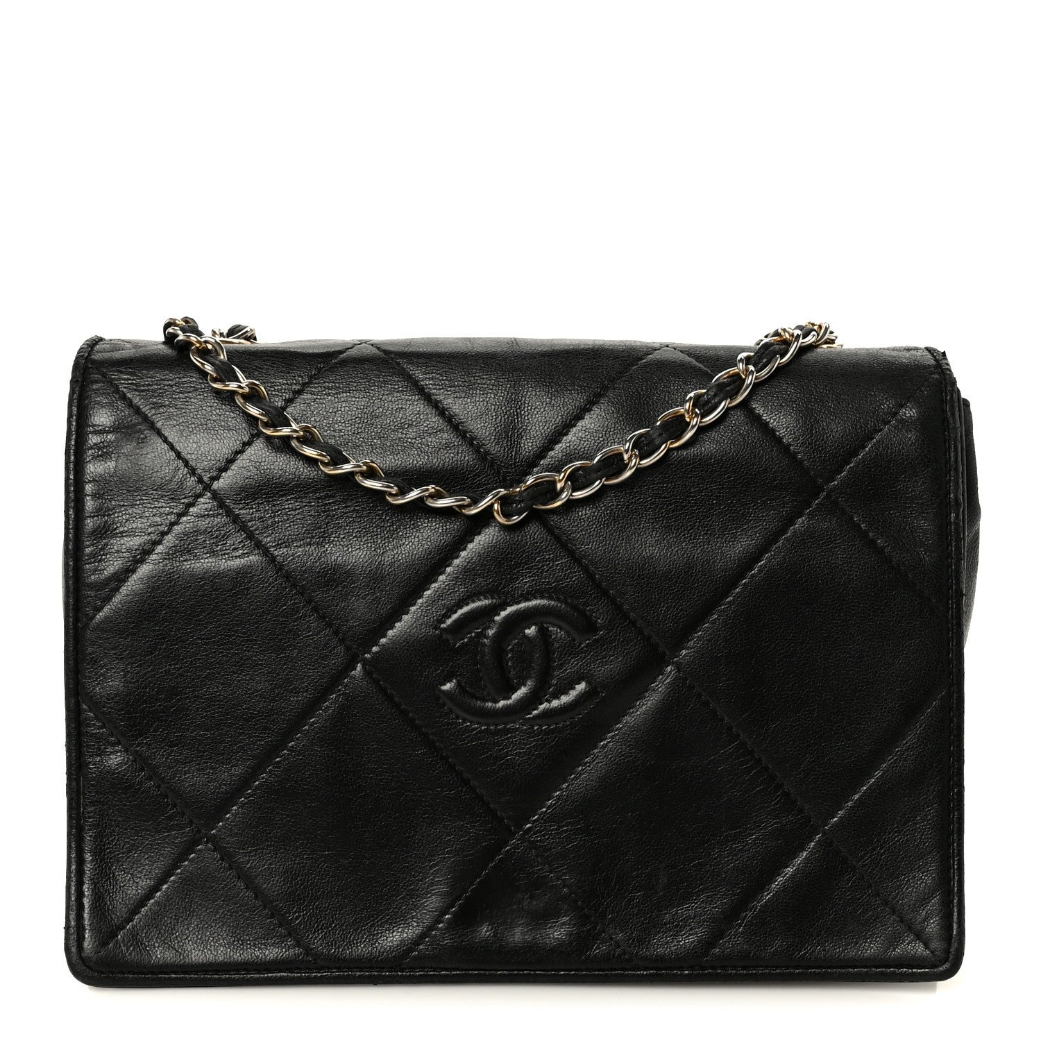 Chanel Lambskin Quilted Diamond CC Flap Black