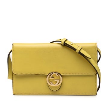 Calf Leather Calfskin Interlocking G Wallet on Chain