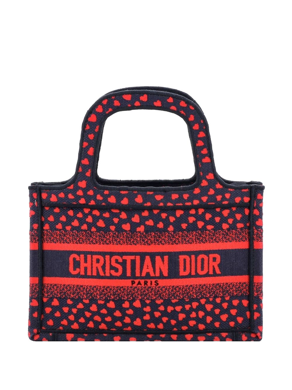 Book I Love Paris Heart Embroidered Canvas Mini tote bag