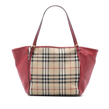 Small Haymarket Check Coated Canvas and Calfskin Canterbury Tote