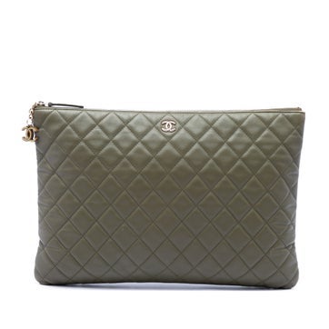 Large Quilted Lambskin Cuba La Habana O Case Clutch