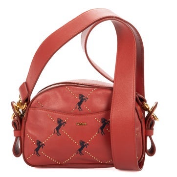 Leather Little Embroidered Horse Crossbody