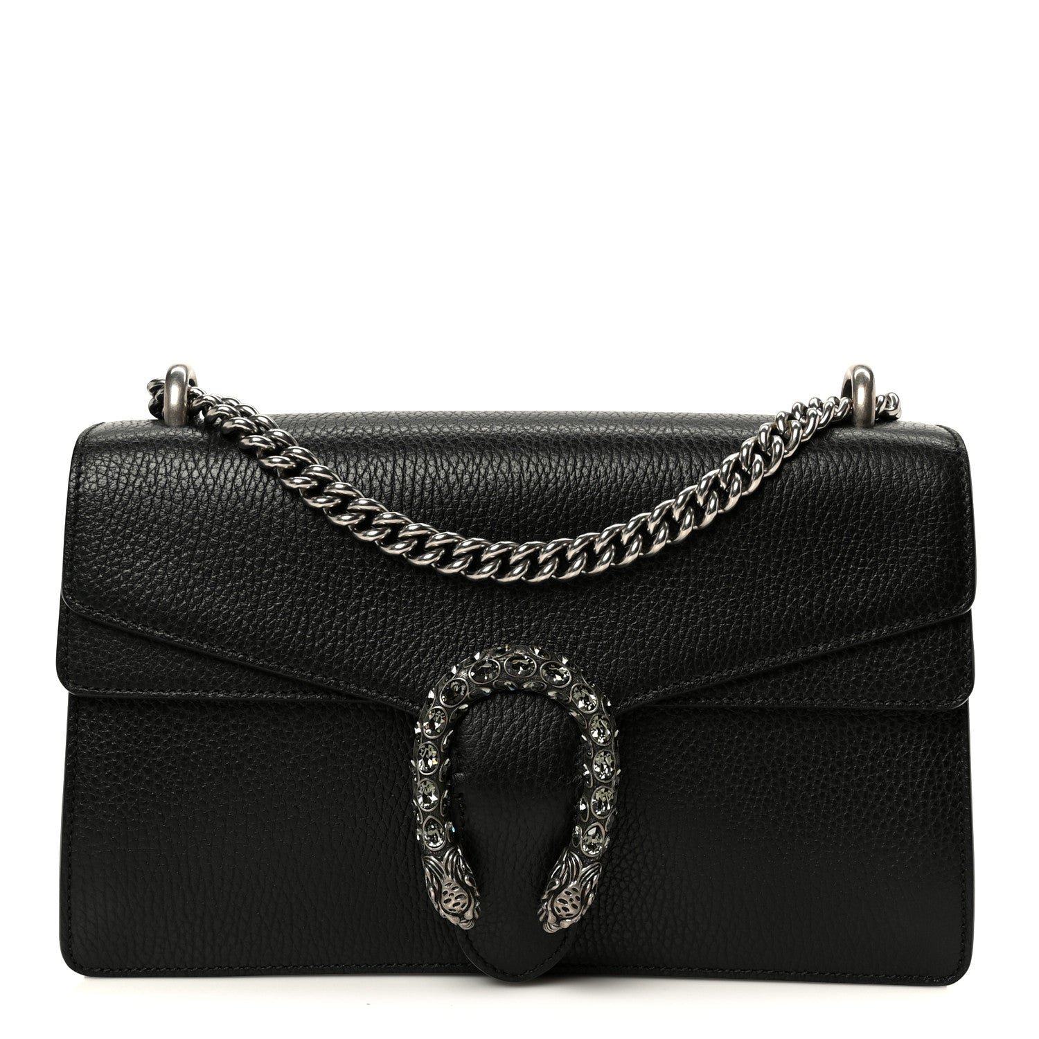 Gucci Pebbled Calfskin Small Dionysus Shoulder Bag Black