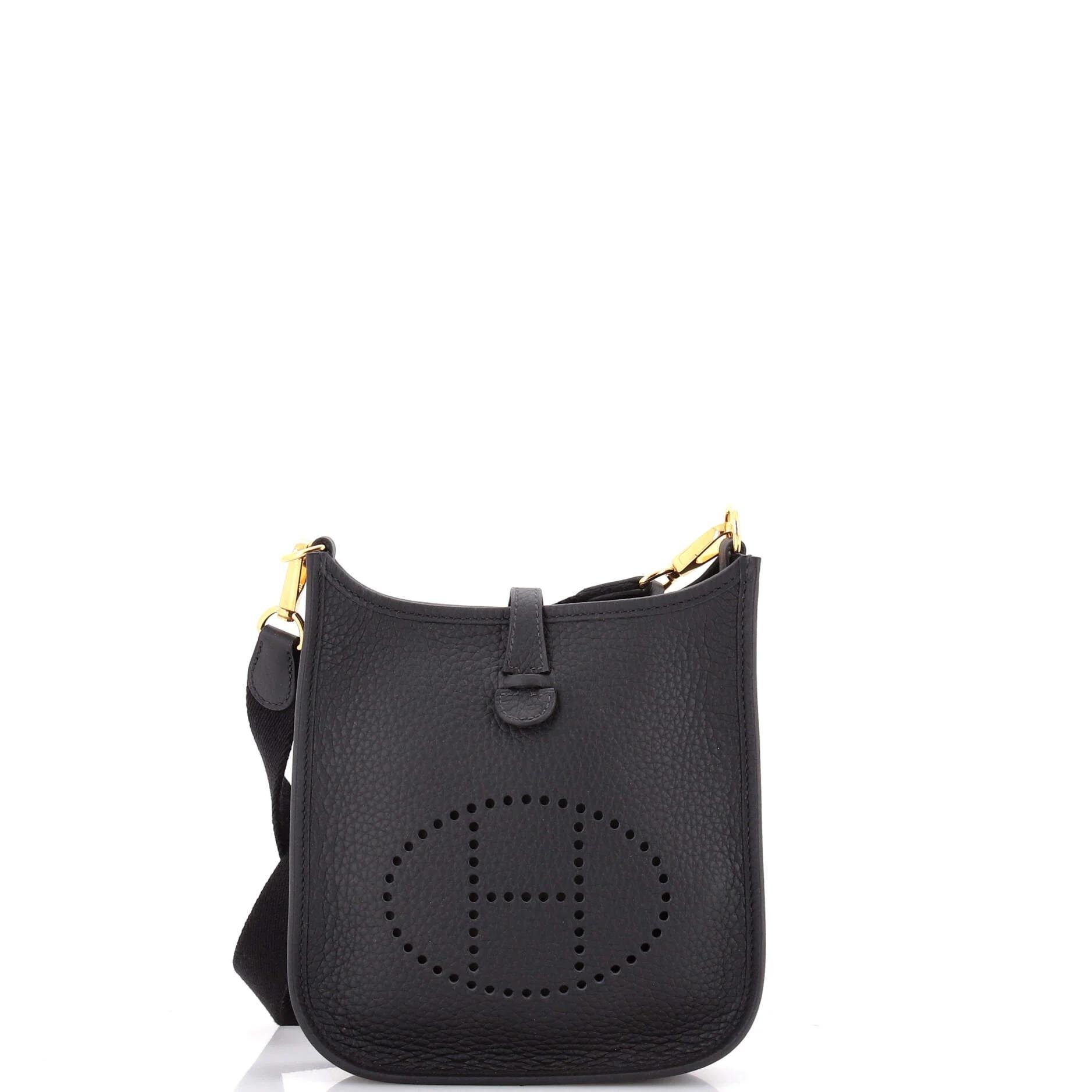 Hermes Evelyne Handbag Black Clemence Leather 2024