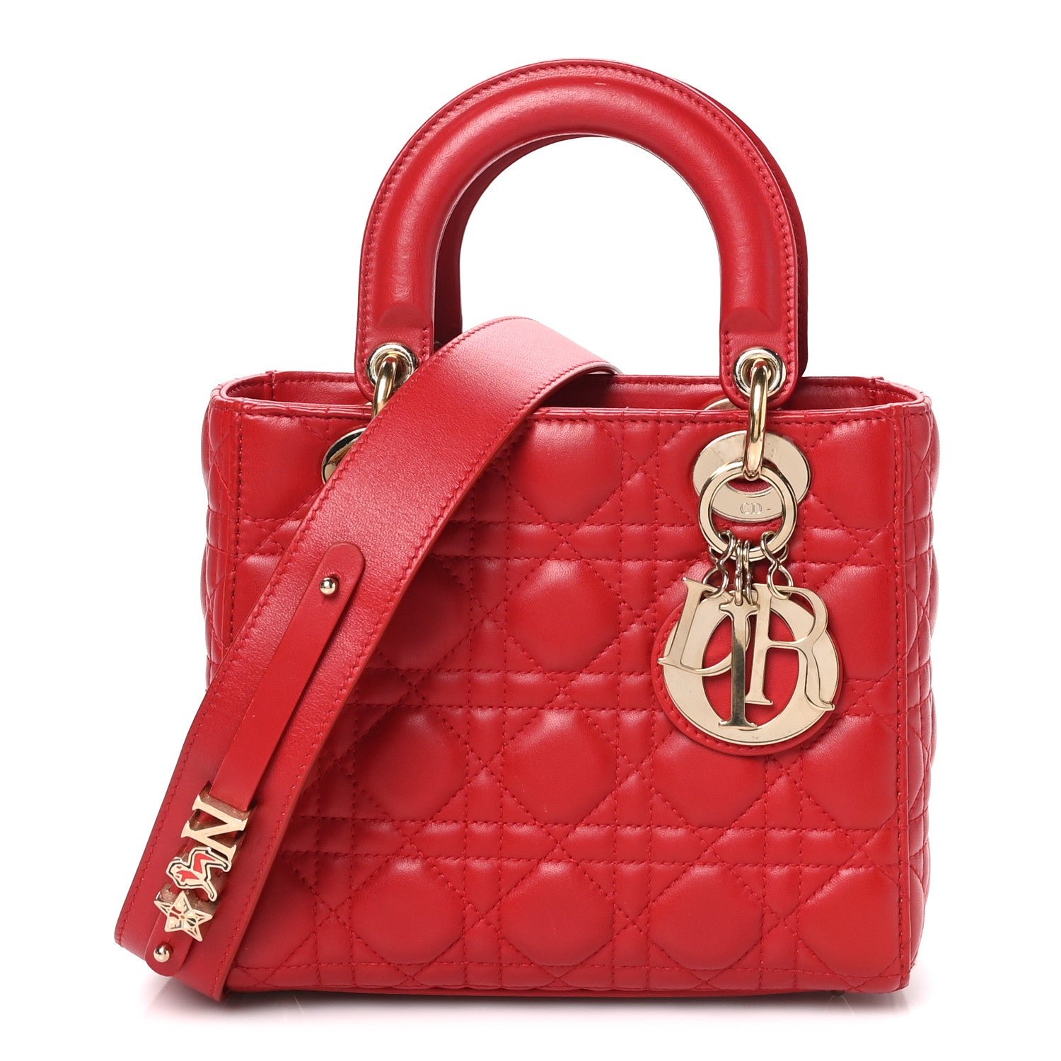 Dior Christian Dior Lambskin Cannage Small My ABCDior Lady Dior Red
