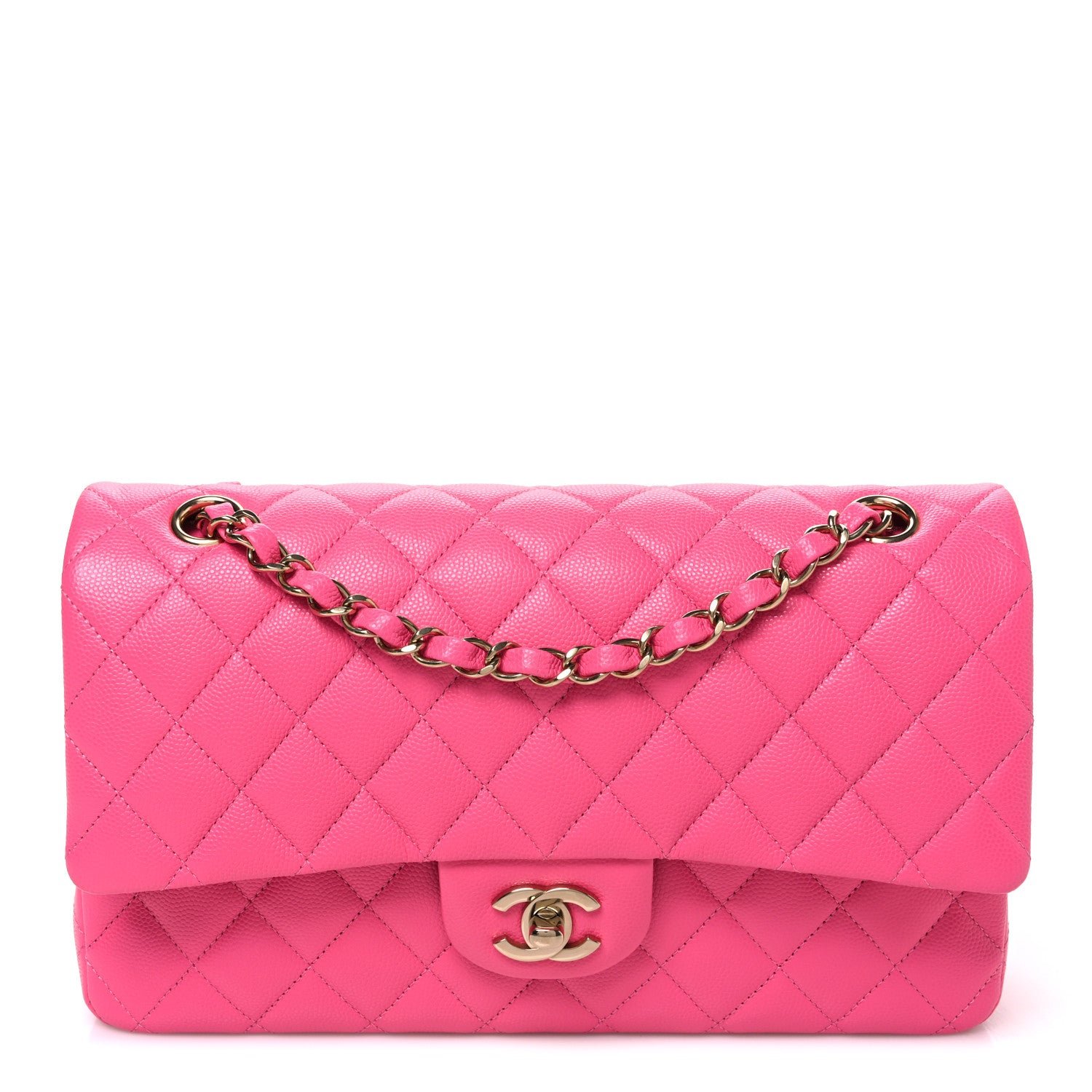 Chanel Caviar Quilted Medium Double Flap Dark Pink