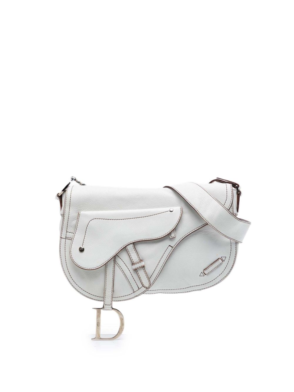 2002 Leather Double Saddle crossbody bag