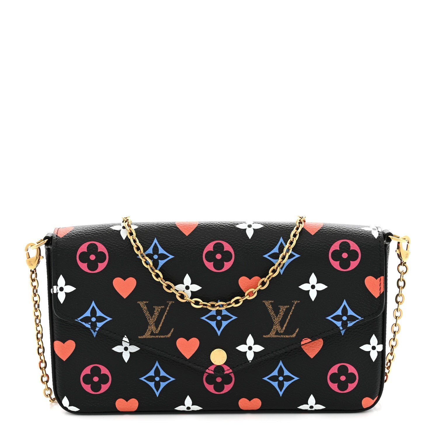 Louis Vuitton Game On Felicie Chain Wallet Black