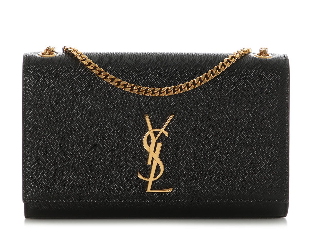 Saint Laurent Medium Black Grain de Poudre Kate